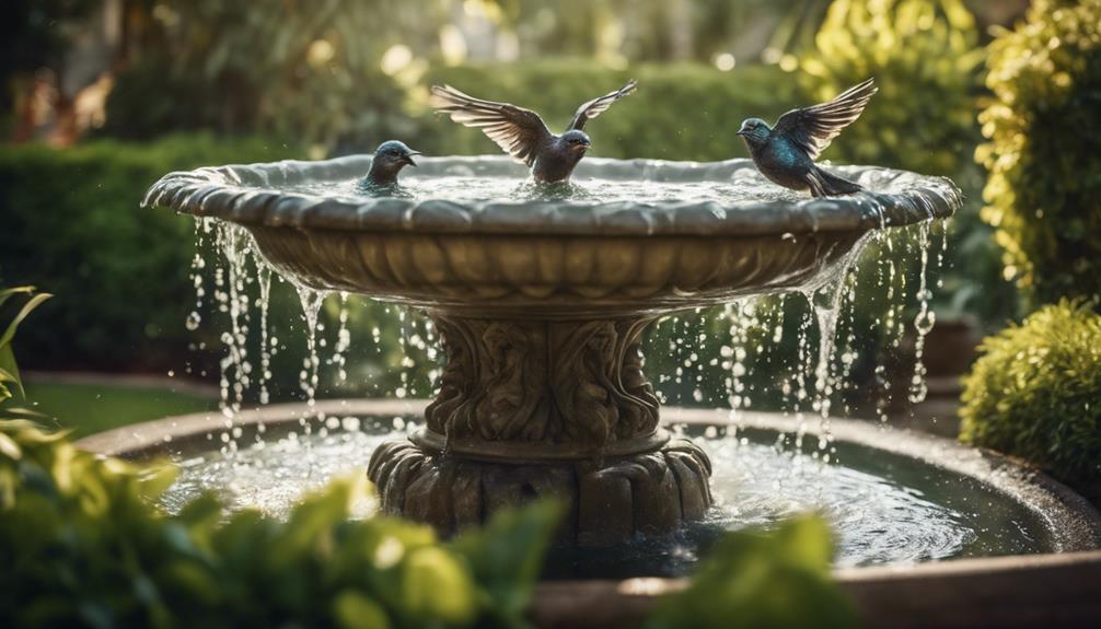 beautifully crafted birdbath design