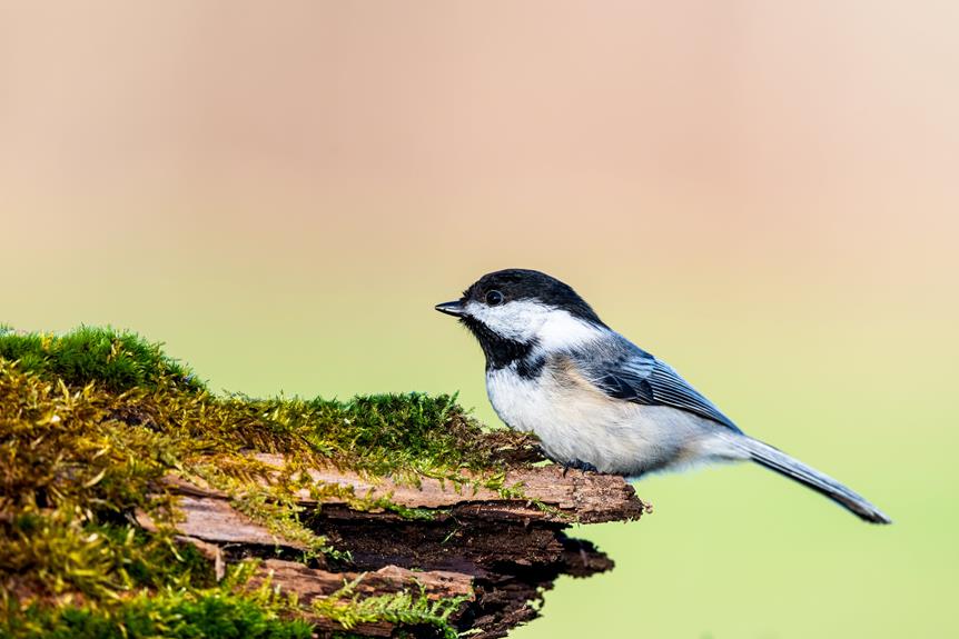 distinctive black capped chickadee